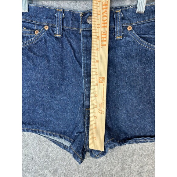 Vintage Levi's Denim Shorts Blue Women Orange Tab Button Fly Size 29 - Picture 11 of 12